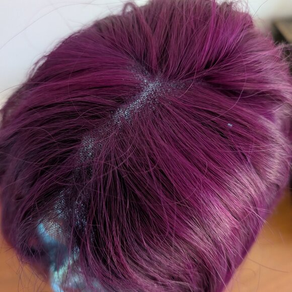Purple Magenta Ombre FULL LACE Wig Human Hair High Quality 14" - Picture 4 of 7
